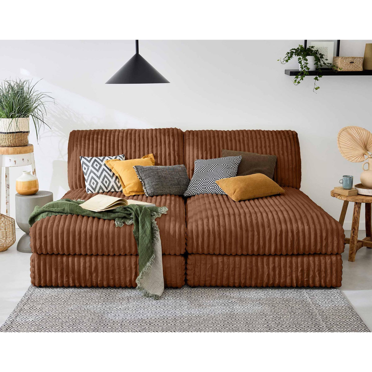 LISA DESIGN Jasper - canapé modulable 3 places - en fausse fourrure côtelée