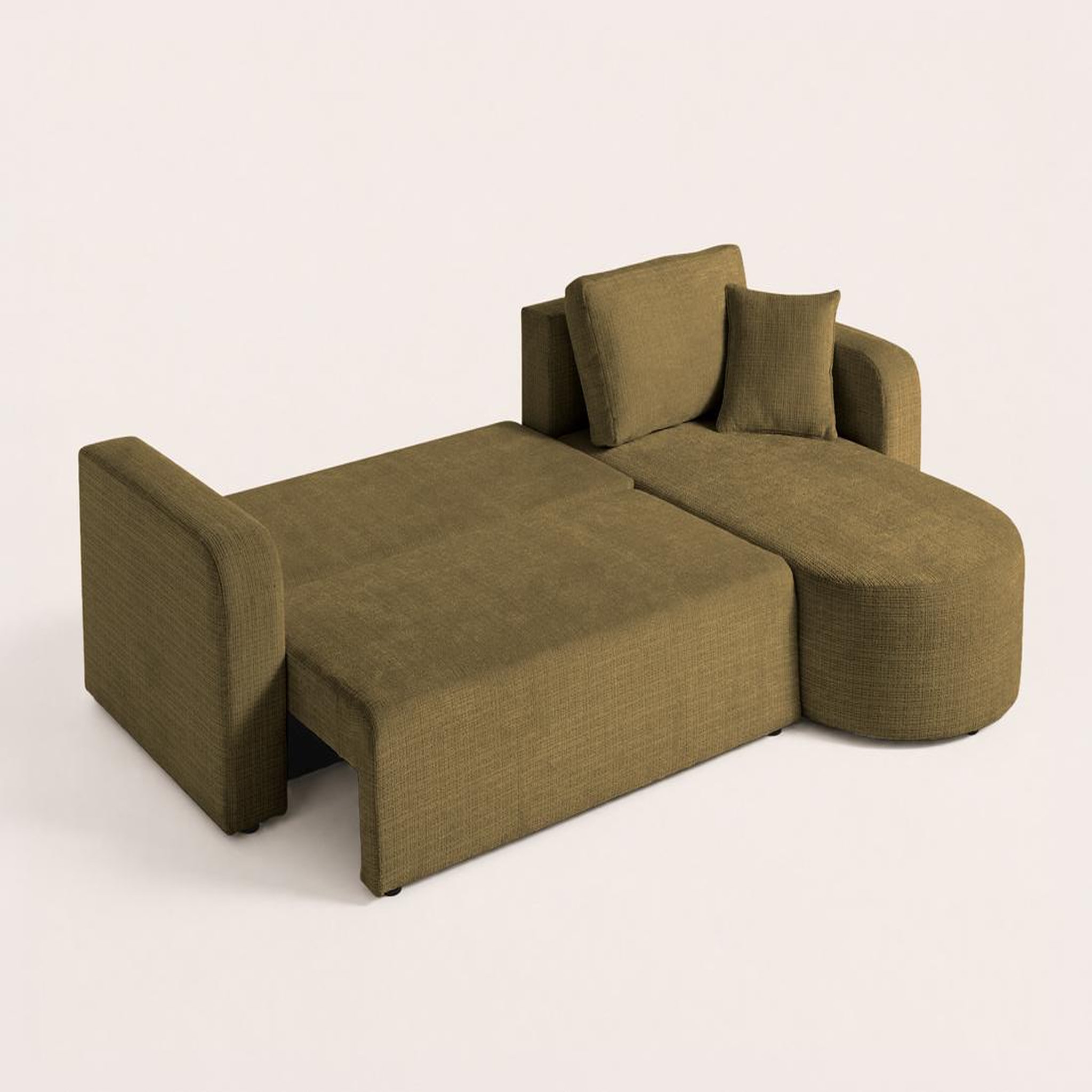 Voir la diapositive 6 : BEST MOBILIER Miro - canapé d'angle réversible - 4 places - convertible avec coffre - en velours texturé
