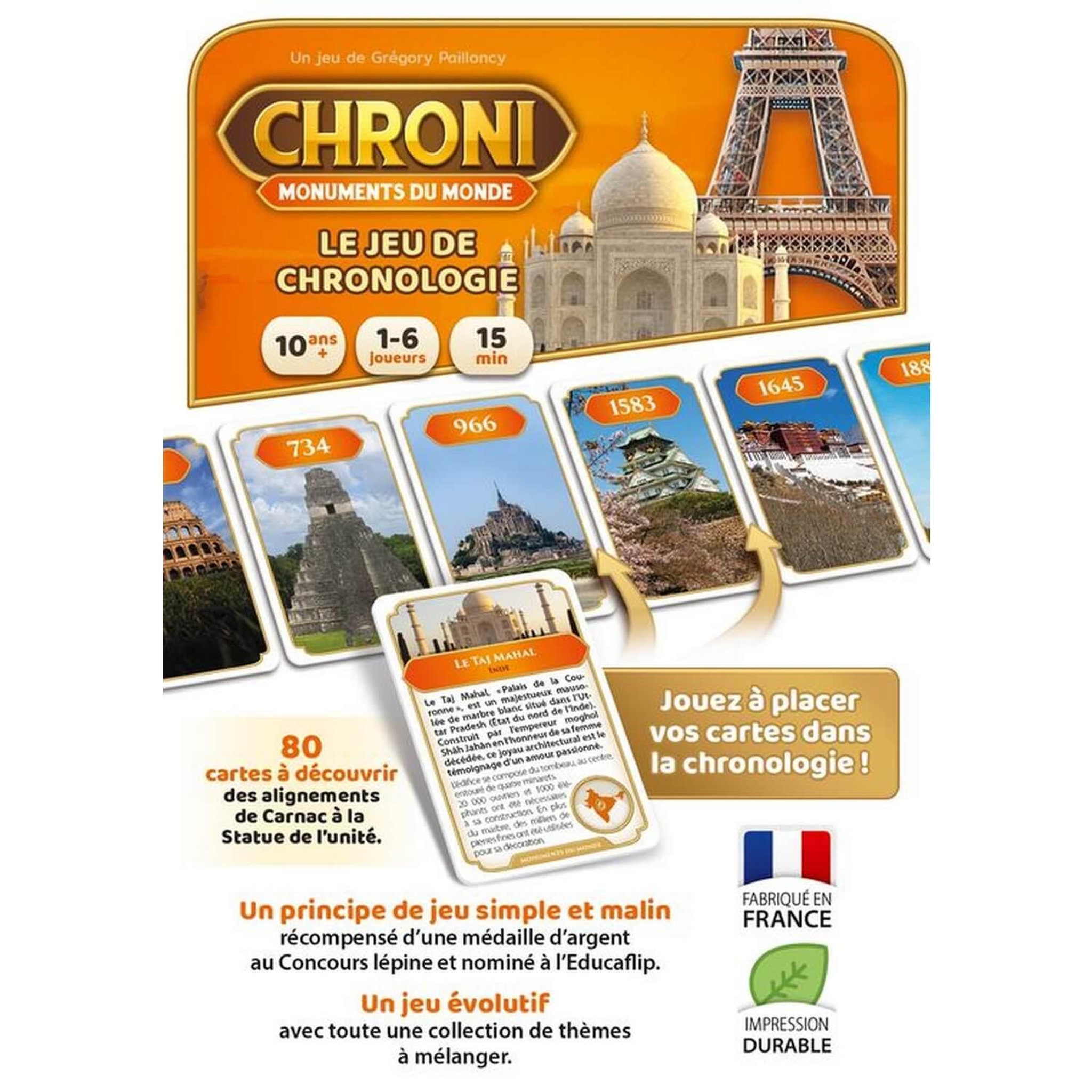 Voir la diapositive 3 : Jeu d'ambiance On the go Editions Chroni Monuments du Monde