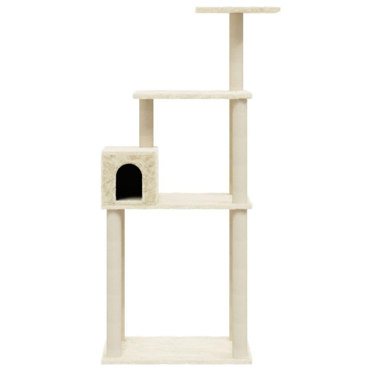 VIDAXL Arbre a chat avec griffoirs en sisal Creme 147 cm