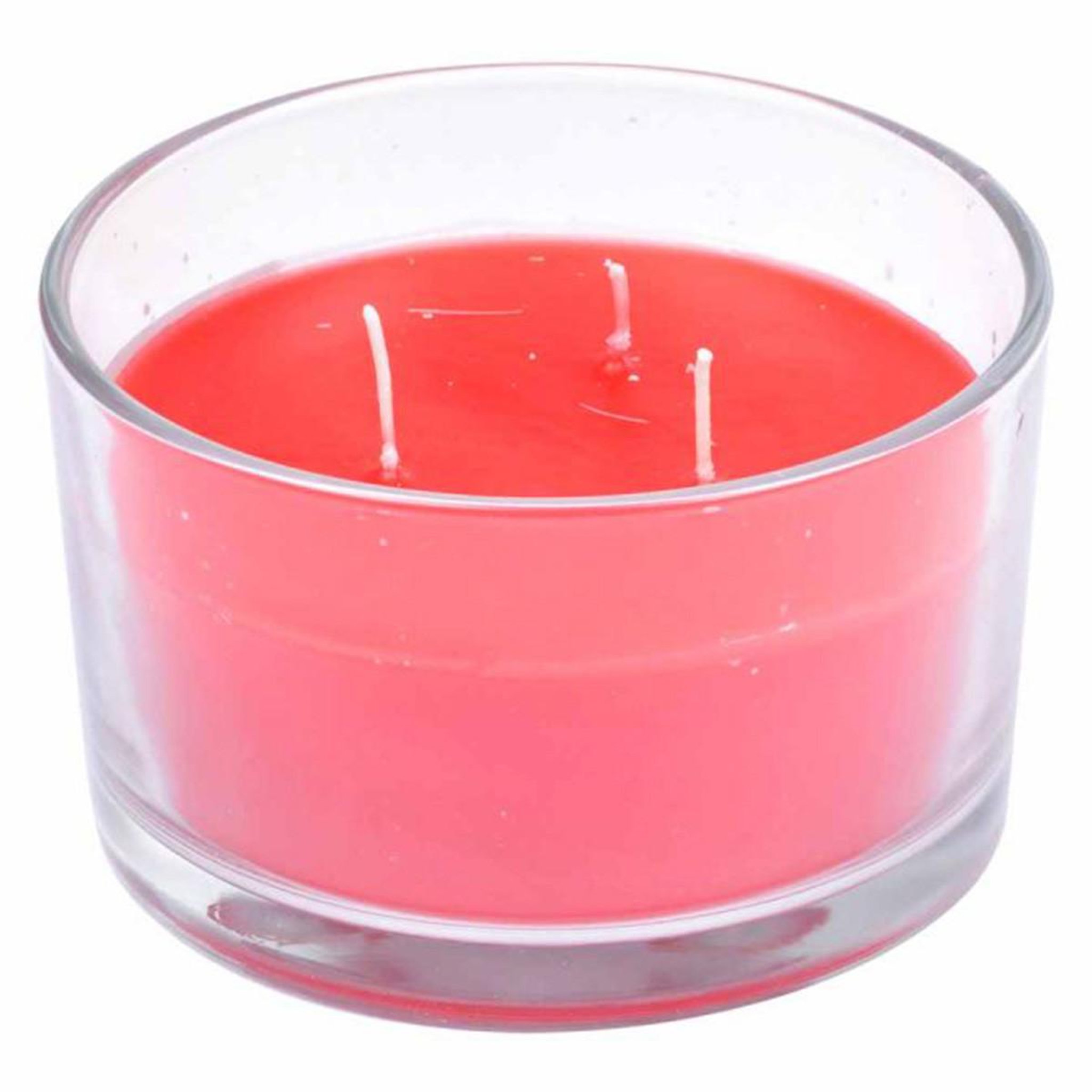HOMEA Bougie parfumée 3 mèches  essentiel  13cm fraise