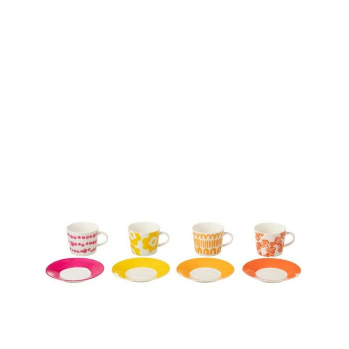 Paris Prix Lot de 4 Tasses & Sous-Tasses  Fiesta Sud  9Cl Multicolore