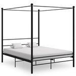 VIDAXL Cadre de lit a baldaquin sans matelas noir 160x200 cm metal