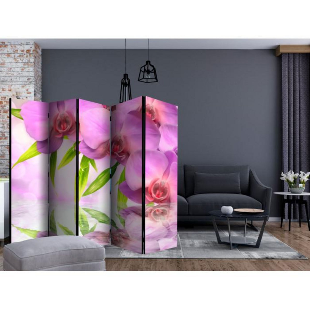 Paris Prix Paravent 5 Volets  Orchid Spa  172x225cm