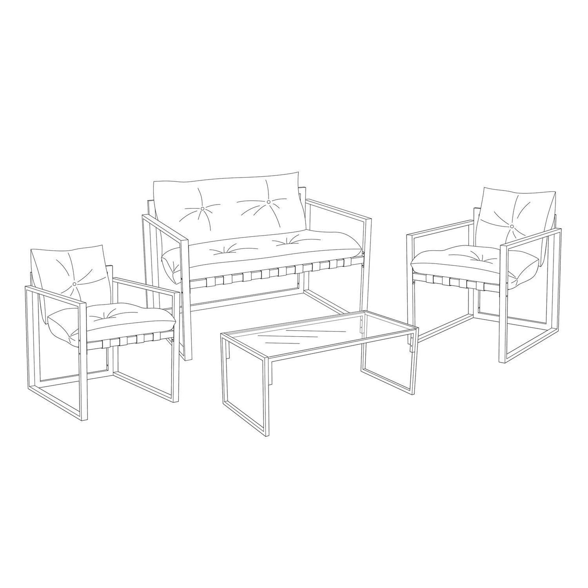 Voir la diapositive 3 : The Home Deco Factory Salon de jardin halden - blanc et marron