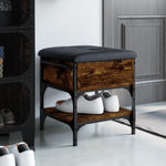 VIDAXL Banc a chaussures chene fume 42x42x45 cm bois d'ingenierie