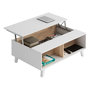 Voir la diapositive 1 : Table basse avec plateau central relevable ZAI, blanc brillant et chêne