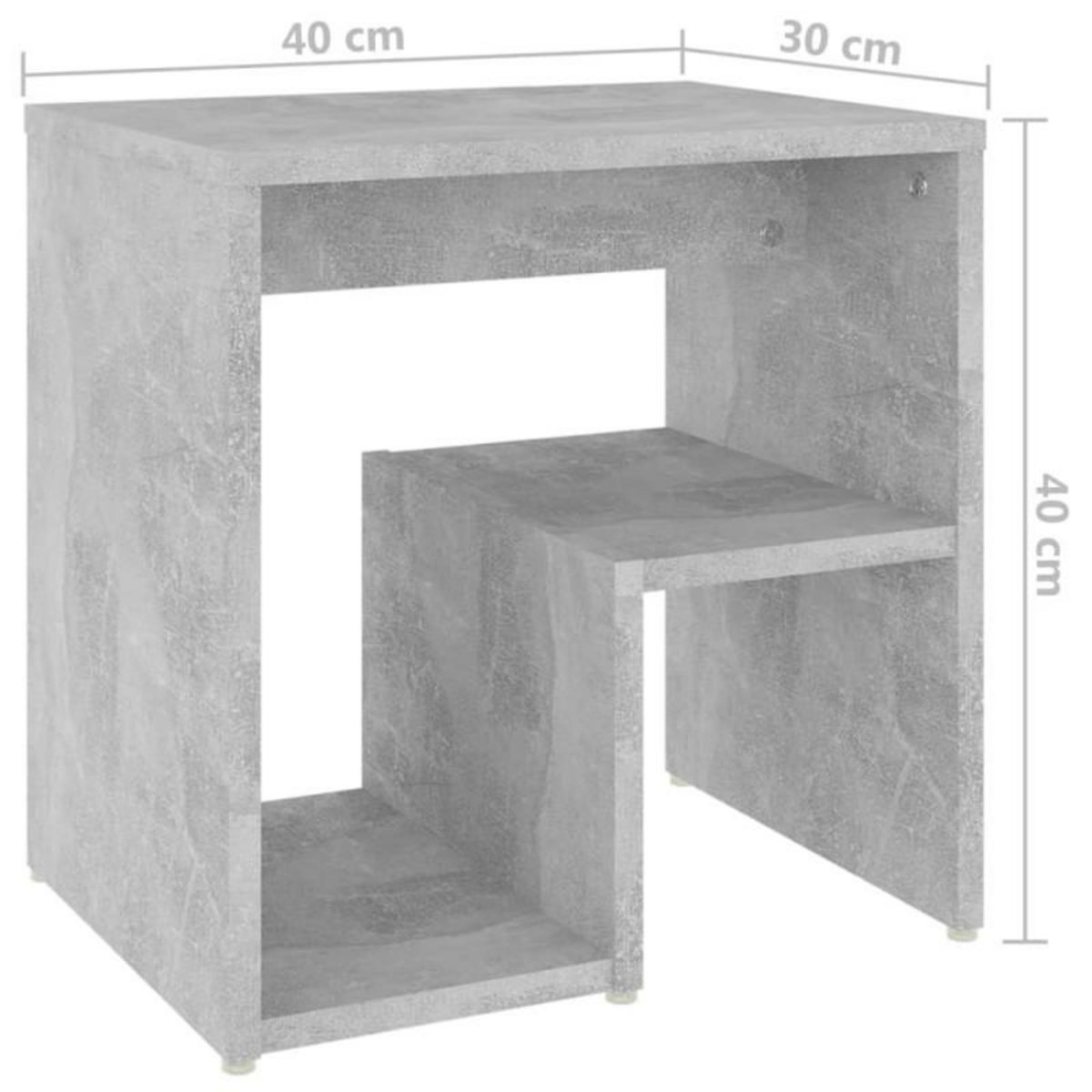 VIDAXL Table de chevet gris béton 40x30x40 cm bois d ingénierie