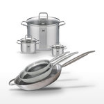 ELO Lot Poêles 32cm, 28cm, 24cm et Faitouts 12cm, 16cm, 26cm Elo Relief Solution