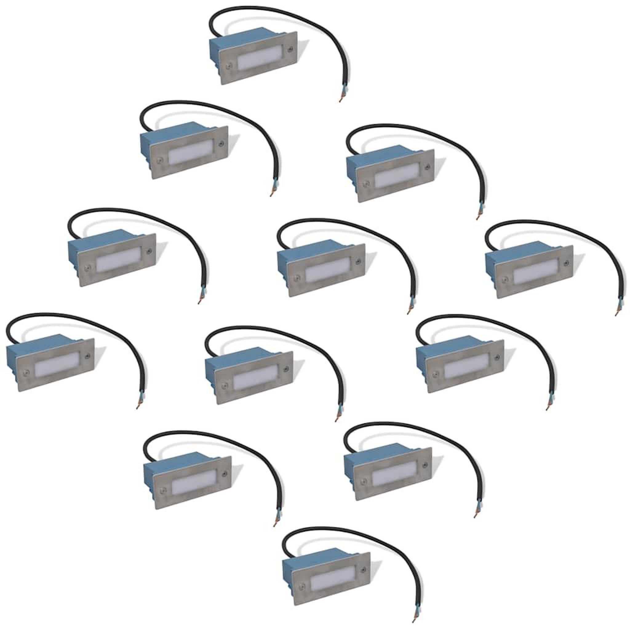 Voir la diapositive 2 : VIDAXL Lampes led encastree d'escalier 12 pcs 44x111x56 mm