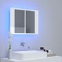 Voir la diapositive 3 : VIDAXL Armoire a miroir de bain a LED Blanc brillant Acrylique