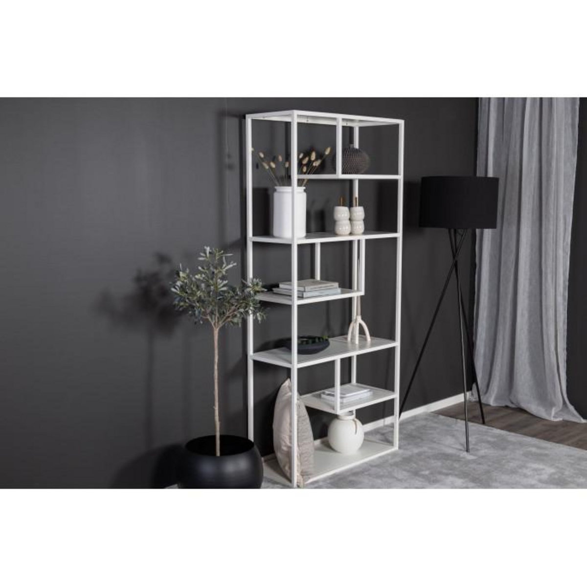 Paris Prix Étagère Bibliothèque 6 Niveaux  Staal  188cm Blanc