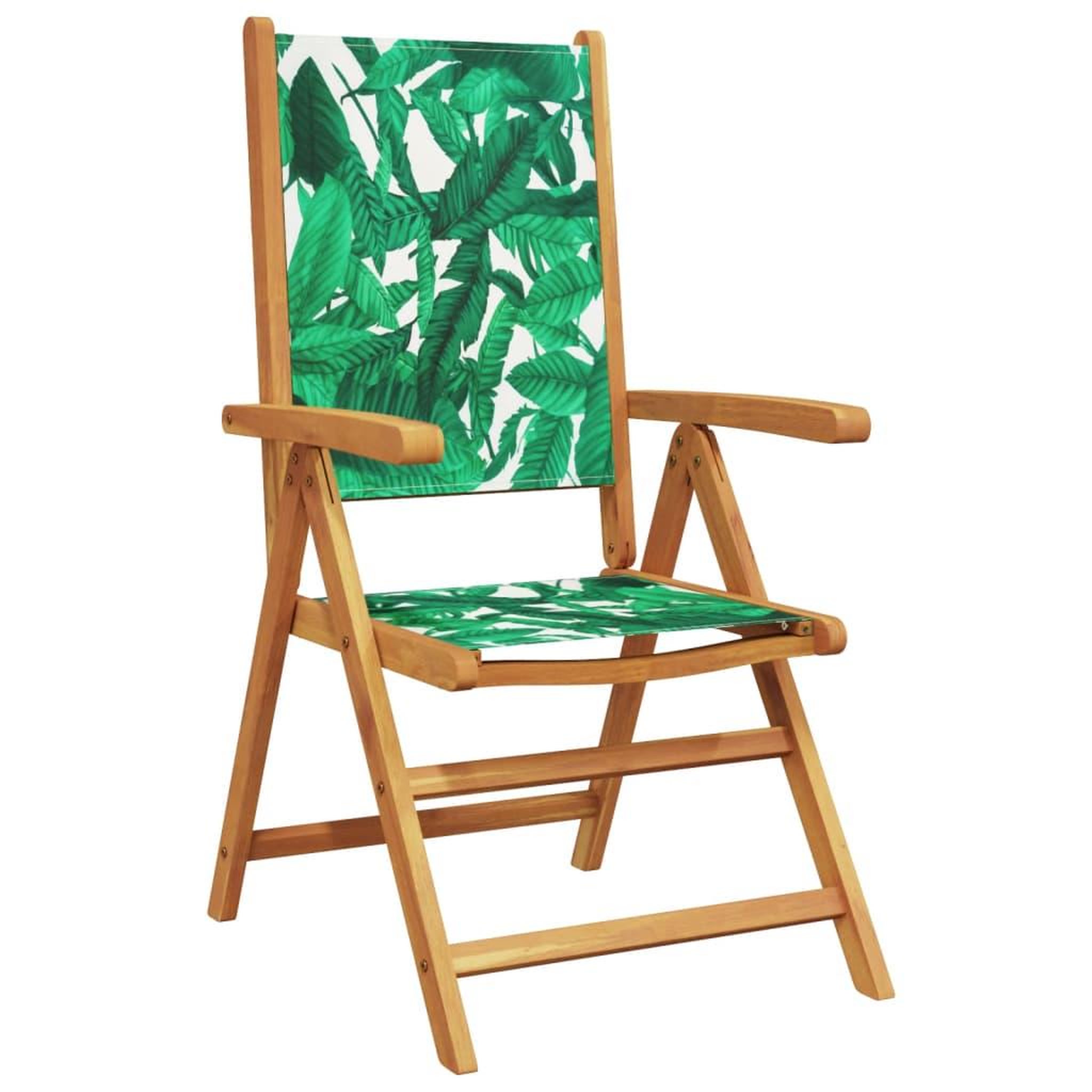 Voir la diapositive 3 : VIDAXL Chaises inclinables de jardin lot de 8 vert tissu bois massif