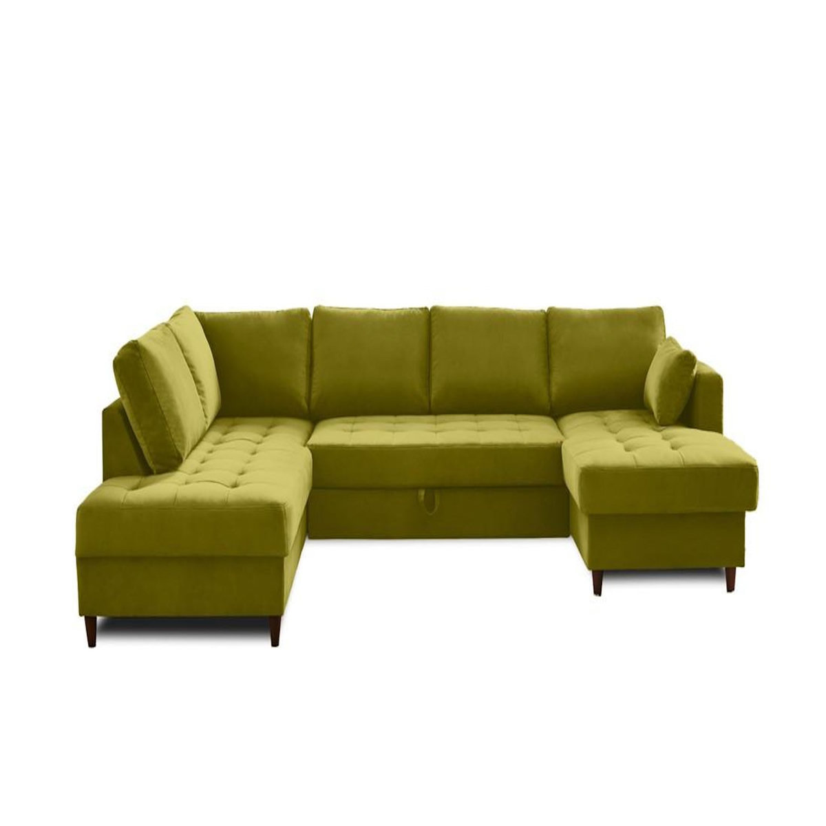 LISA DESIGN Anna - canapé panoramique d'angle gauche - 7 places - convertible avec coffre - en velours