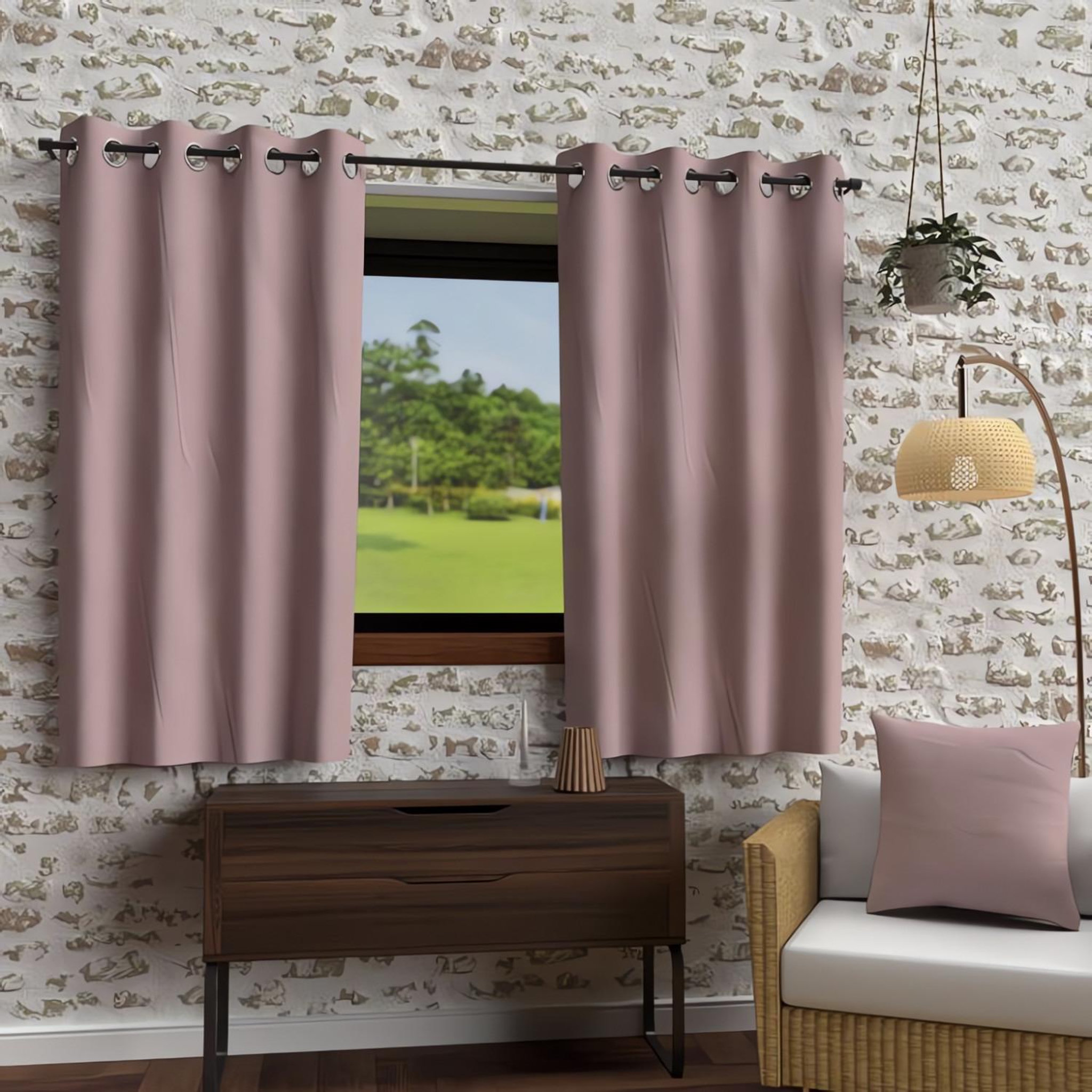Voir la diapositive 2 : SOLEIL D'OCRE Rideau à oeillets en microfibre lavée BOHEME, par Soleil d'Ocre