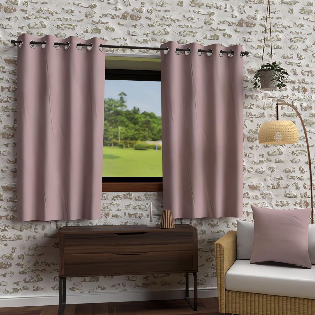 SOLEIL D'OCRE Rideau à oeillets en microfibre lavée BOHEME, par Soleil d'Ocre