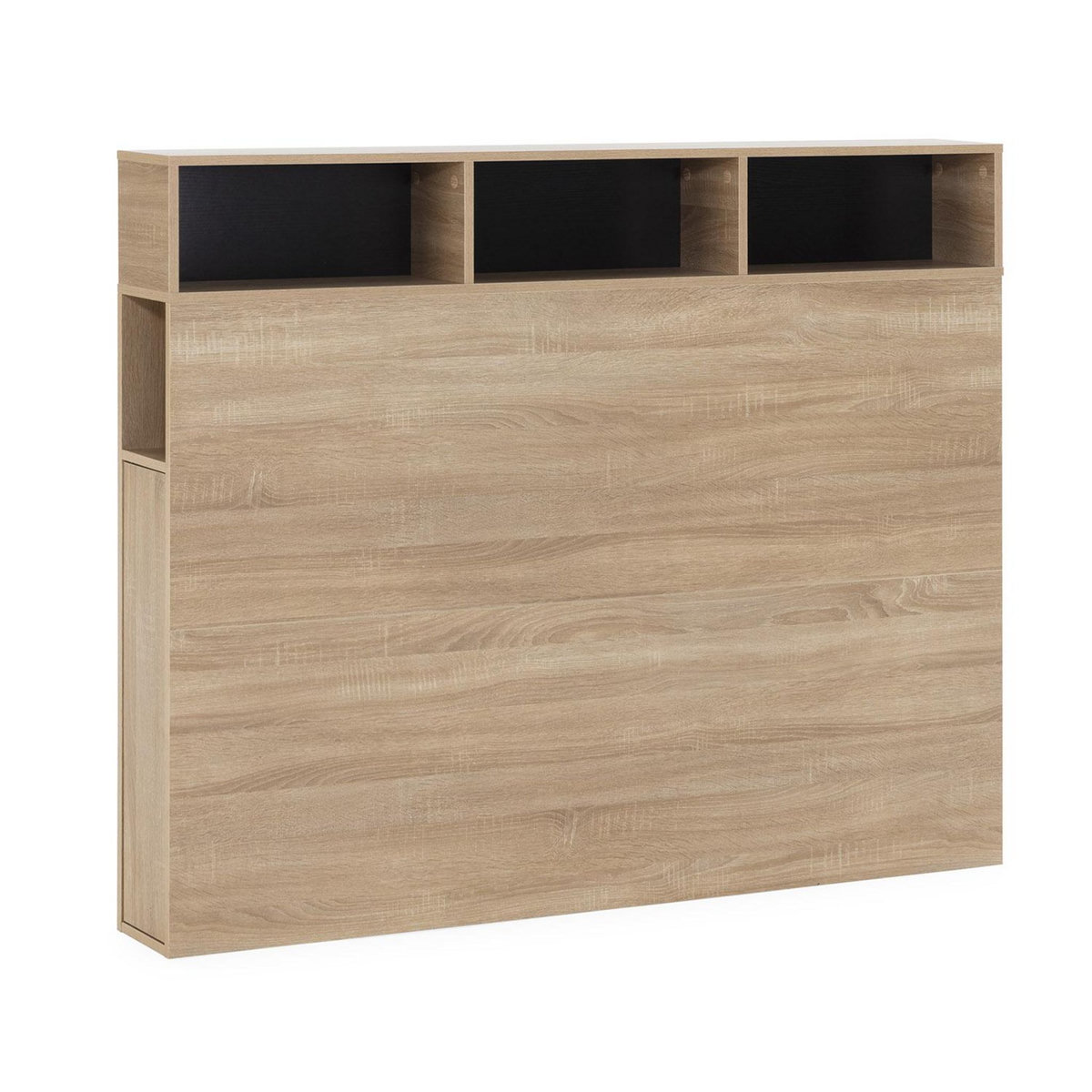 VS VENTA-STOCK Tête de lit Zeus 165 cm avec rangements chêne, 2 portes 9 trous