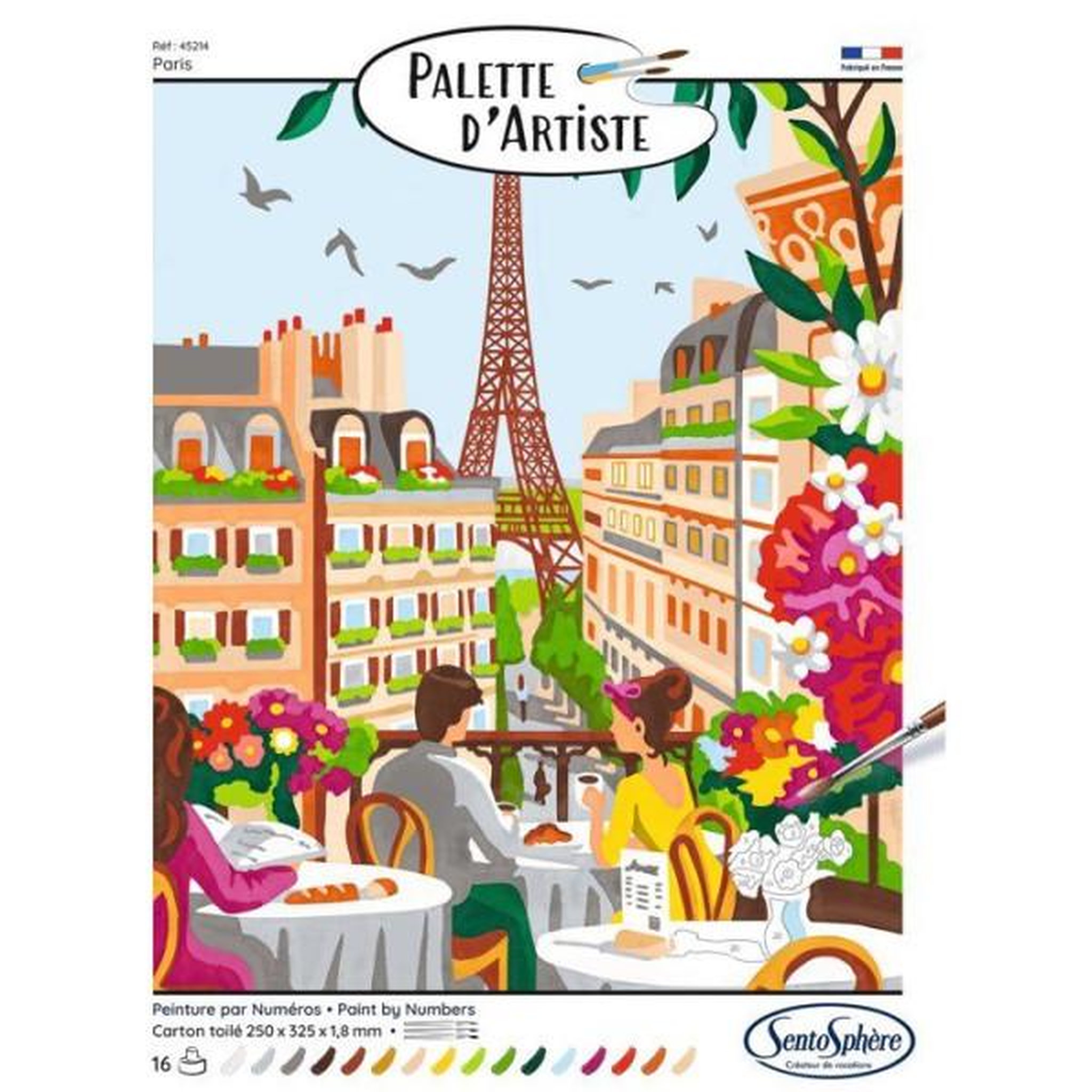 Voir la diapositive 2 : Sentosphere Peinture acrylique - sentosphere - palette d'artiste - paris - peinture a numéro pour adulte - tableau en carte toilée