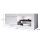 Voir la diapositive 5 : BEST MOBILIER Milo - meuble tv - blanc - 2 niches et 1 porte - 140 cm