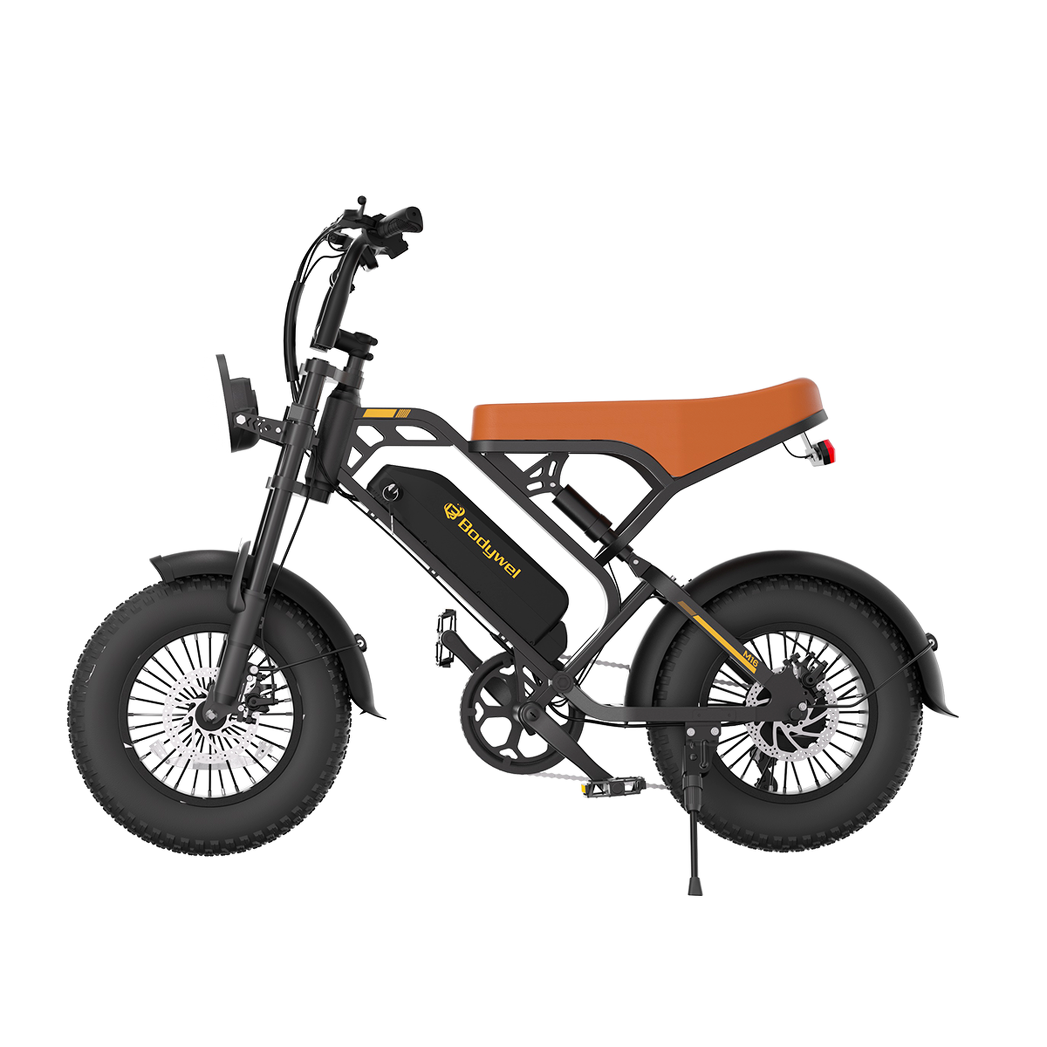 Voir la diapositive 2 : BODYWEL Vélo électrique rétro à gros pneus bodywel m16, batterie amovible 48 v 15 ah, 16 pouces
