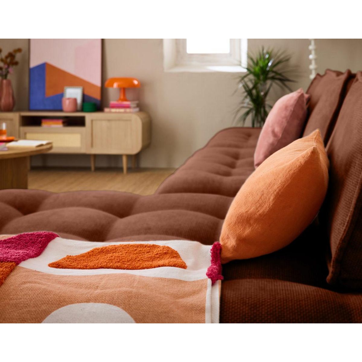 LISA DESIGN Marisol - canapé d'angle modulable 4 places - velours texturé