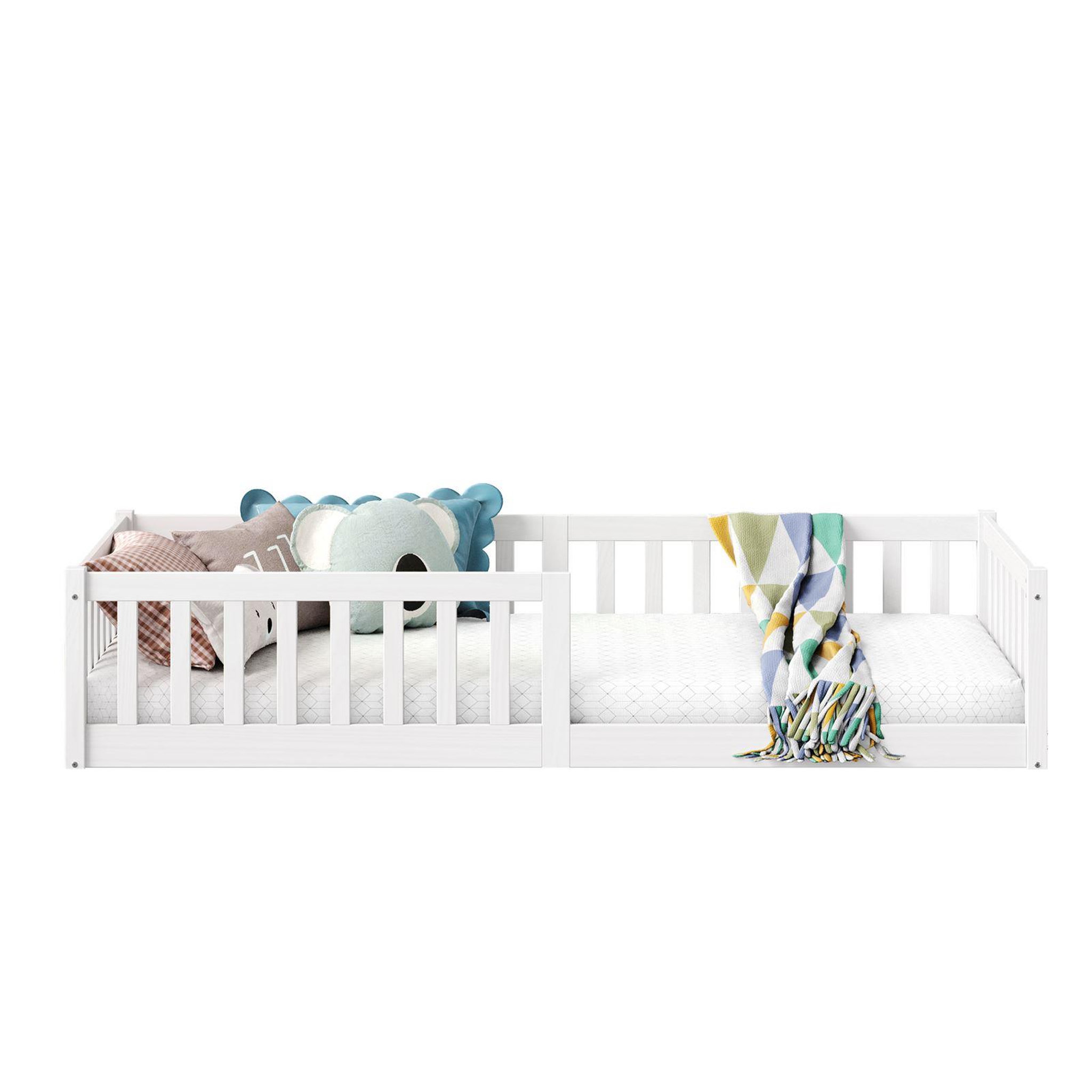 Voir la diapositive 4 : IDIMEX Lit enfant GUSTAVO type Montessori, couchage 90x190 cm, en pin massif