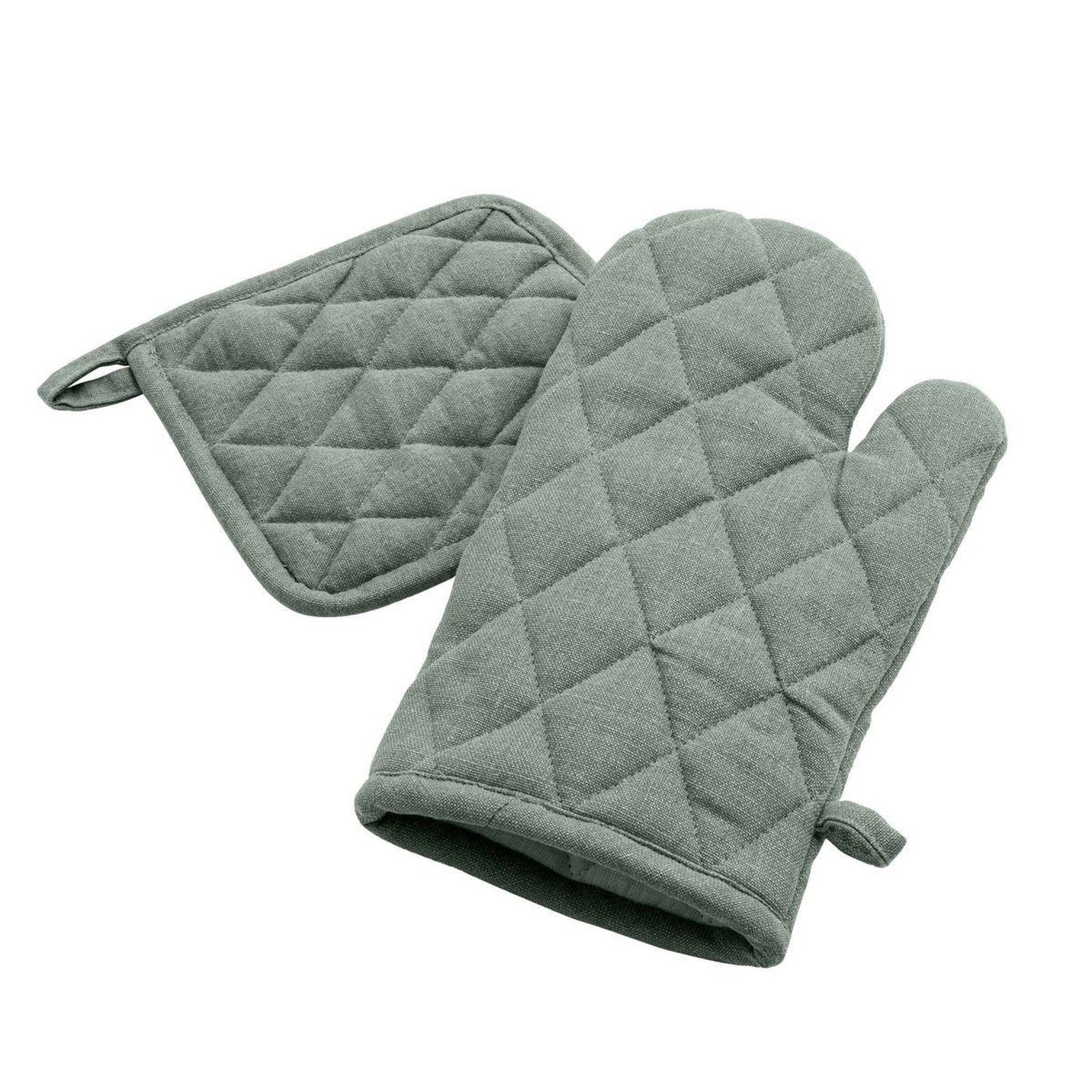 Douceur d'Intérieur Gant & manique de cuisine  gourmet  30cm vert cèdre