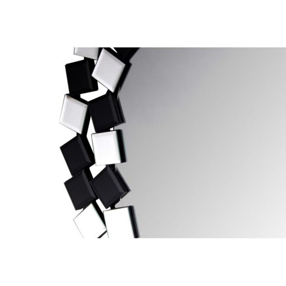 Paris Prix Miroir Mural Design  Mosaic  80cm Argent & Noir