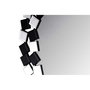 Voir la diapositive 2 : Paris Prix Miroir Mural Design  Mosaic  80cm Argent & Noir