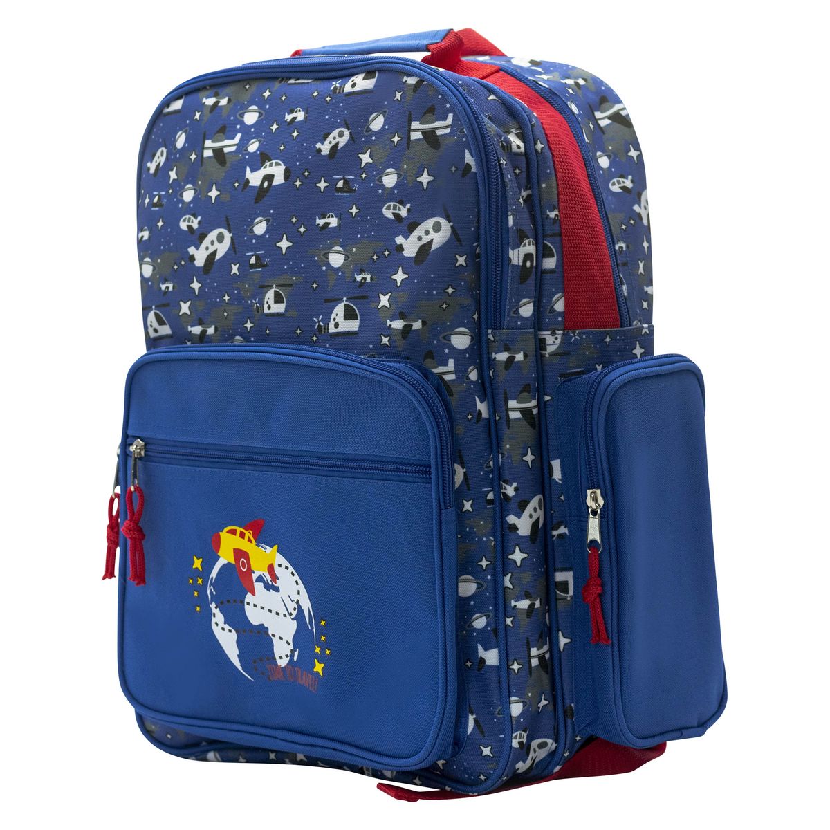 AUCHAN Sac à dos multipoches polyester multicolore AVIONS