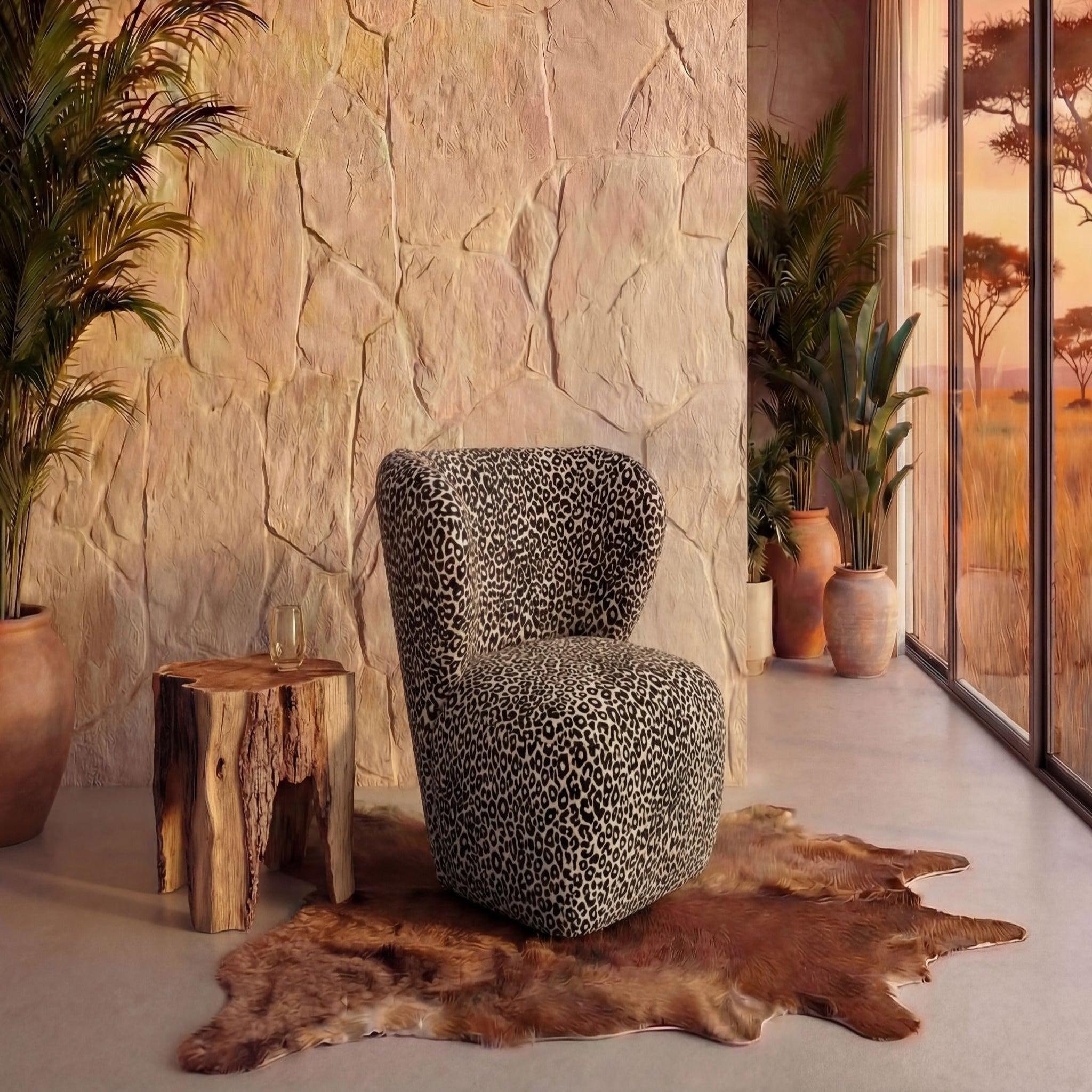 Voir la diapositive 2 : CASANOVA PARIS Capri - fauteuil tissu imprimé animalier