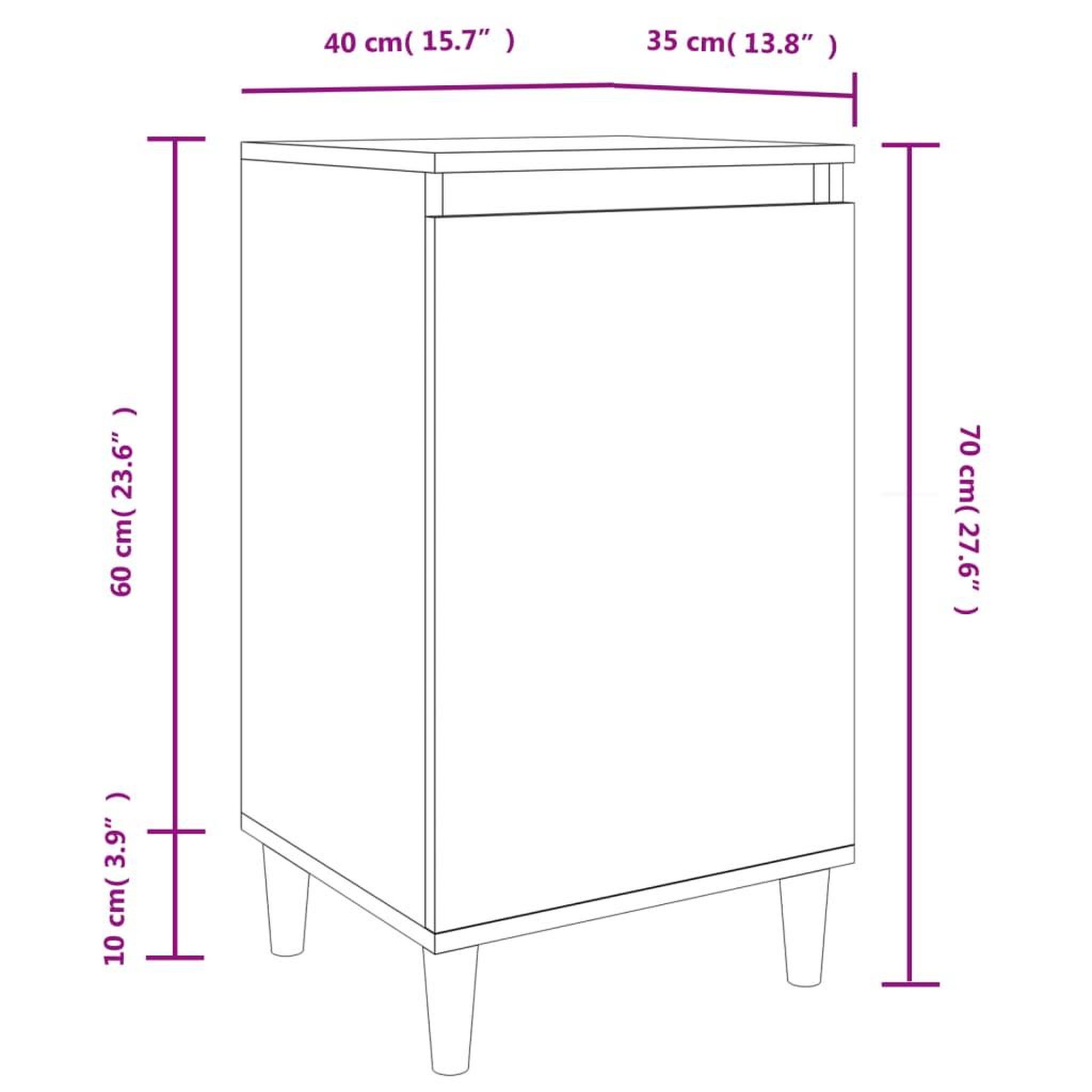 Voir la diapositive 6 : VIDAXL Tables de chevet 2pcs chene marron 40x35x70cm bois d'ingenierie