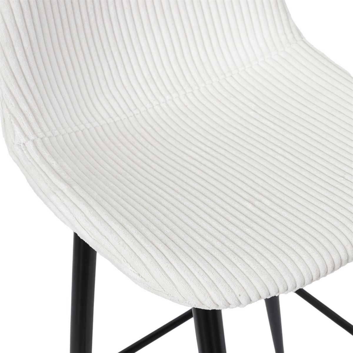 TOILINUX Lot de 2 chaises de bar côtelées SCOTT