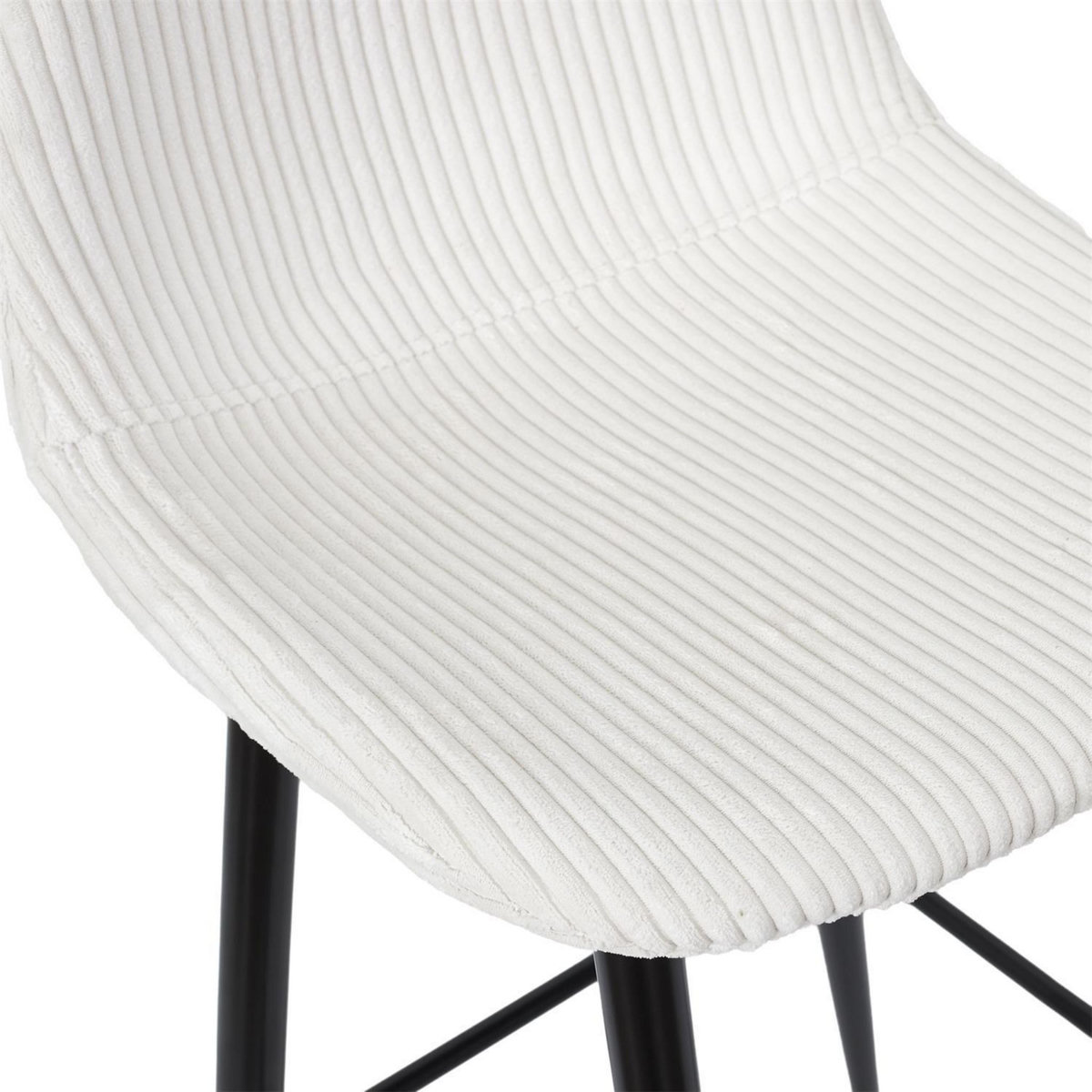 TOILINUX Lot de 2 chaises de bar côtelées SCOTT