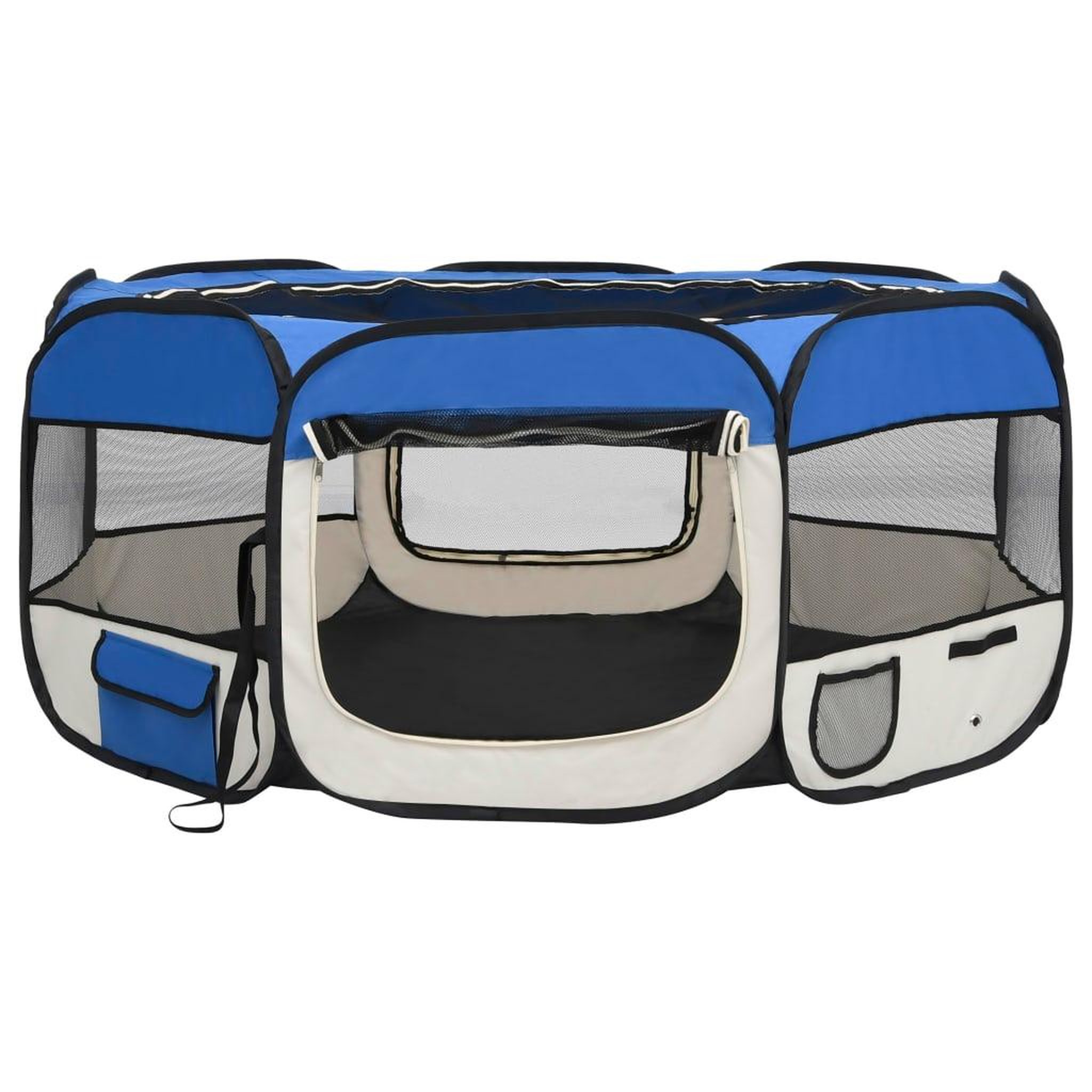 Voir la diapositive 3 : VIDAXL Parc pliable pour chien avec sac de transport Bleu 145x145x61cm