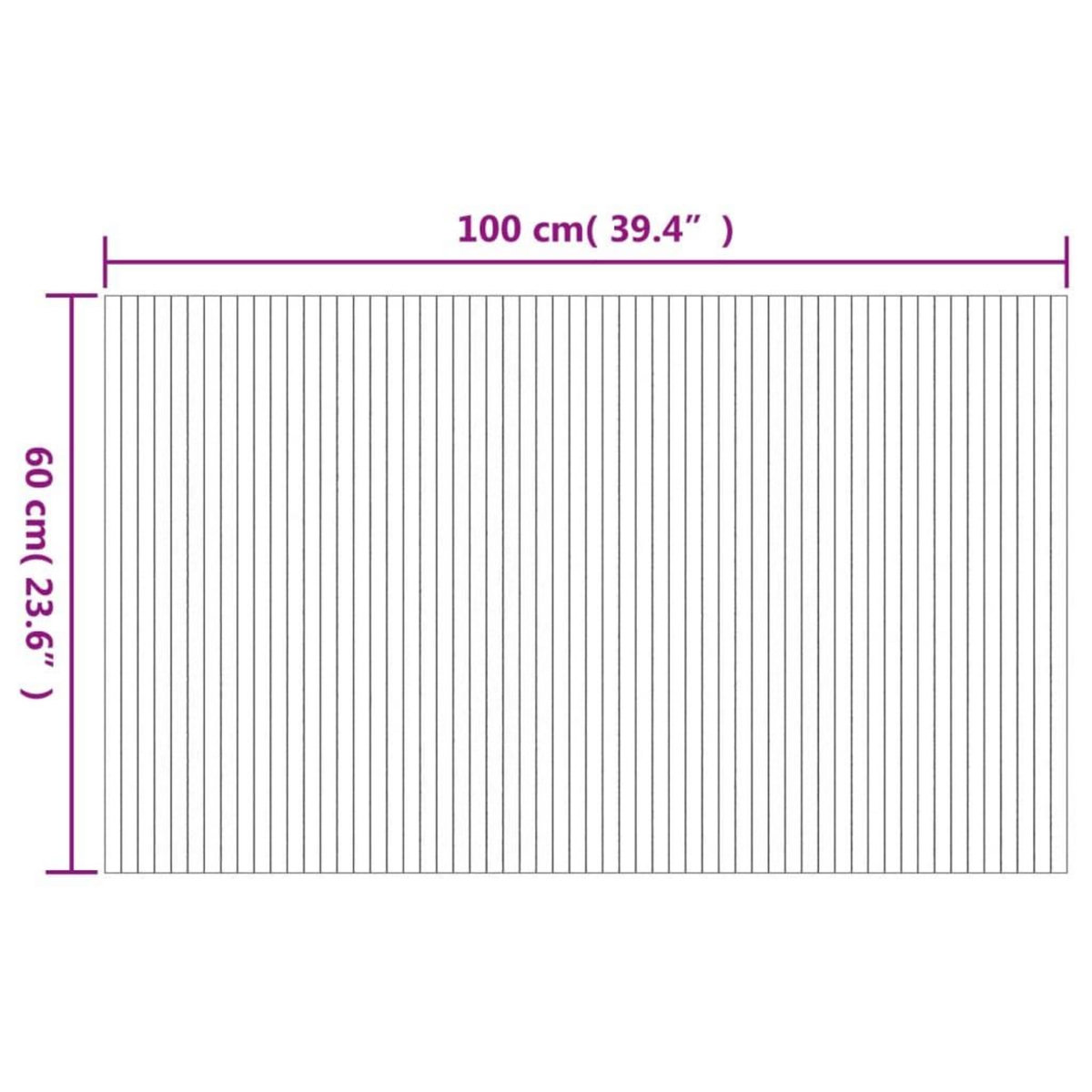 VIDAXL Tapis rectangulaire naturel clair 60x100 cm bambou