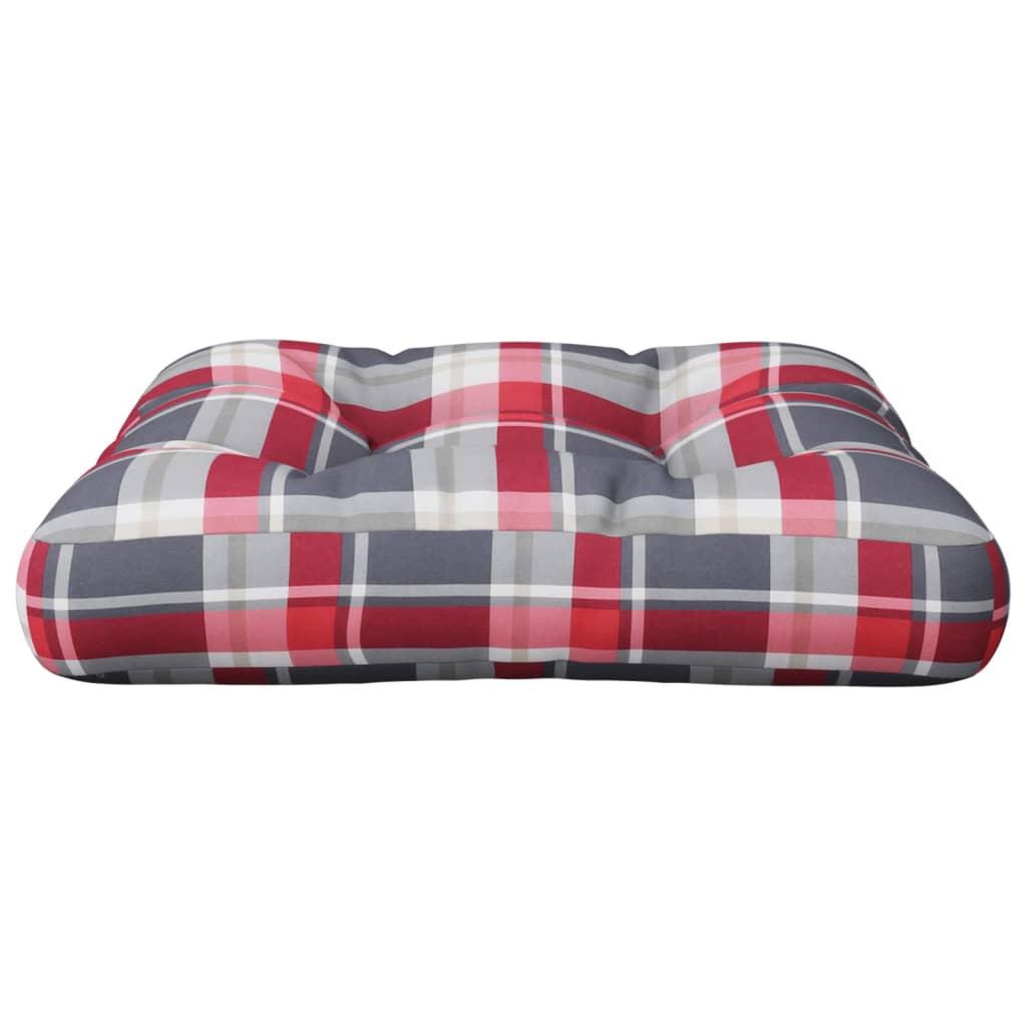 Voir la diapositive 4 : VIDAXL Coussin de palette motif a carreaux rouge 60x60x12 cm tissu
