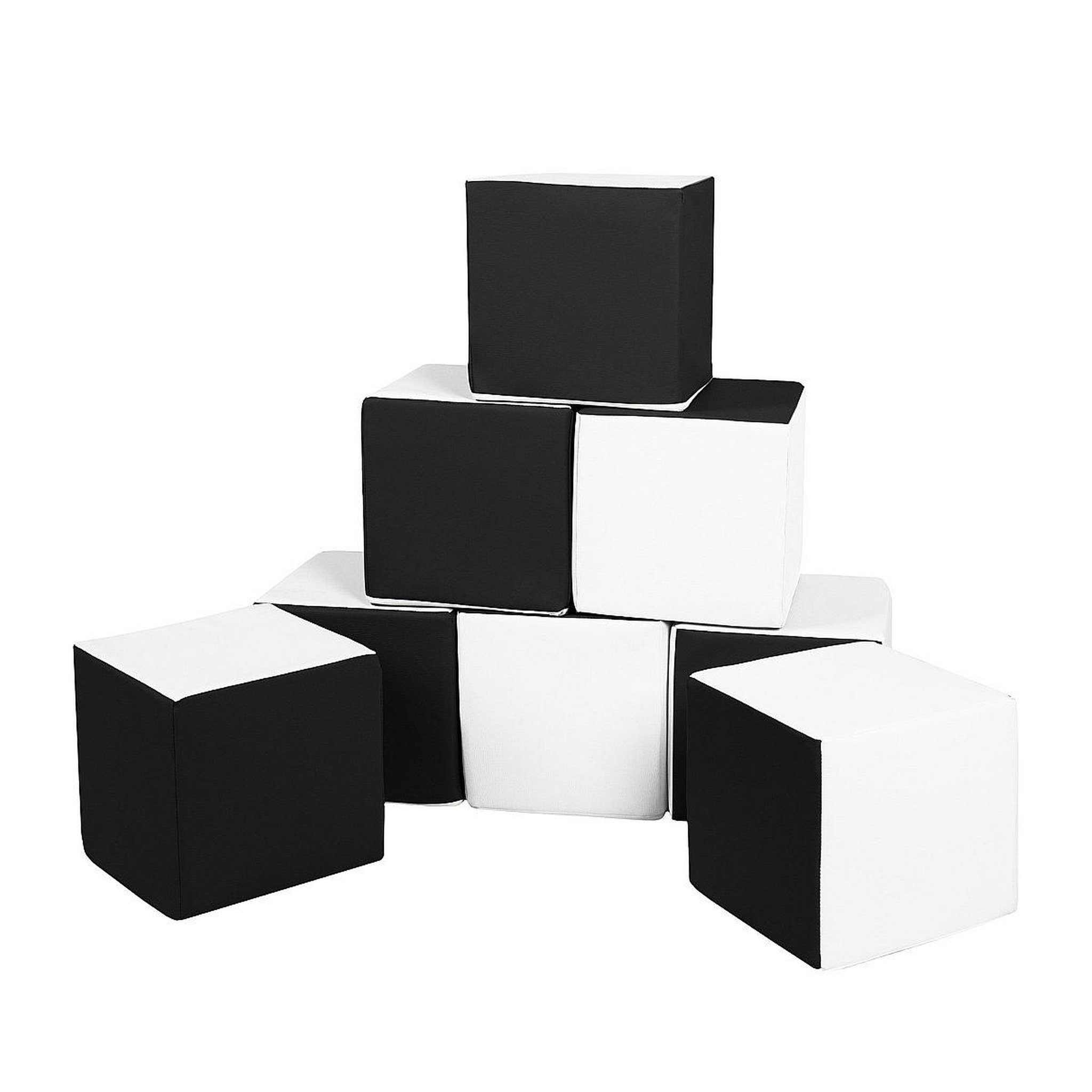 VELINDA Lot cubes xxl mousse 8 pcs noir - blanc