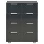 Voir la diapositive 3 : VIDAXL Buffet Noir brillant 60x35x80 cm Bois d'ingenierie