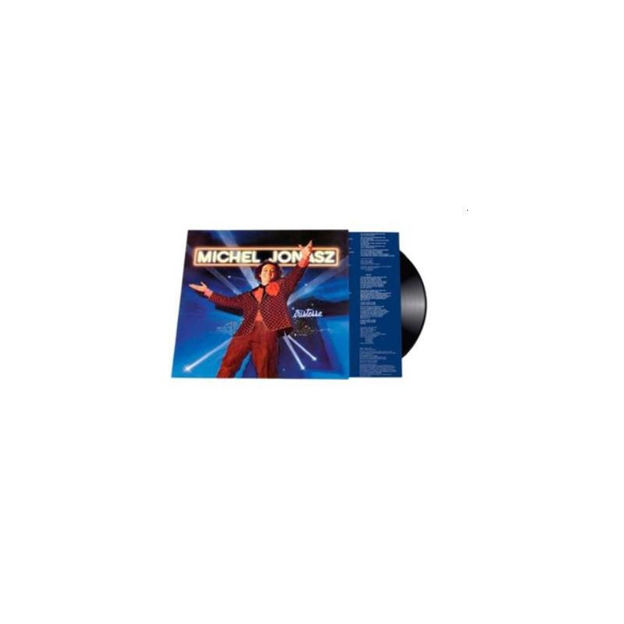 Cd tristesse michel jonasz, pochette avec visuel bleu et rouge/orange