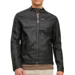 Jack & Jones Veste Simili Cuir Noire Homme Jack & Jones Tano. Coloris disponibles : Noir