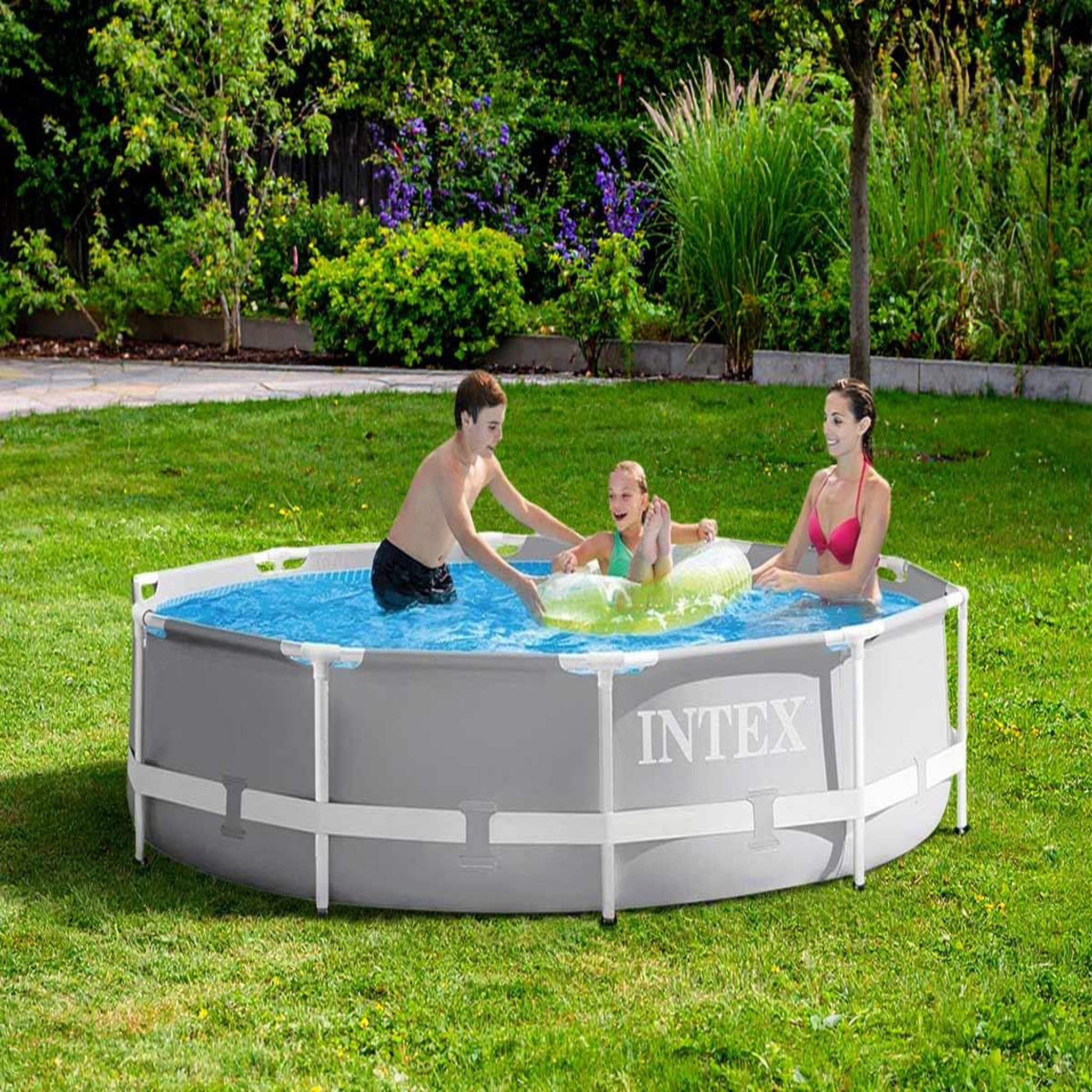 Voir la diapositive 1 : INTEX Piscine tubulaire Prism Frame ronde 3,05 x 0,76 m - Intex