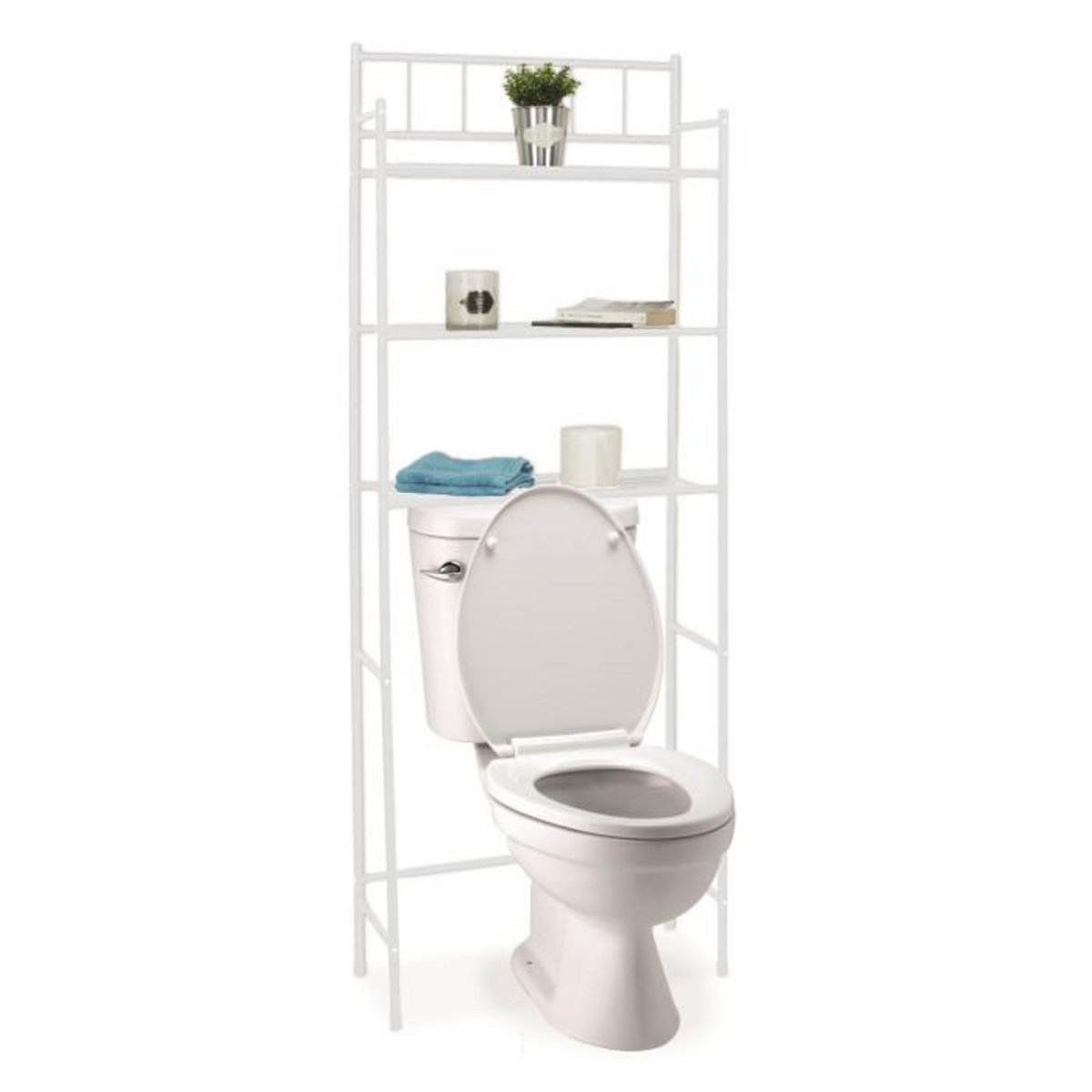 Paris Prix Meuble WC 3 Étagères  Toilettes  160cm Blanc