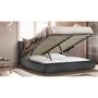 Voir la diapositive 1 : Lit coffre tissu scandinave avec sommier relevable 160x200 cm MILA