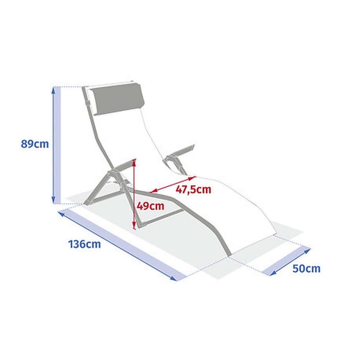 HESPERIDE Lot de 2 transats en aluminium et texaline DECIMA