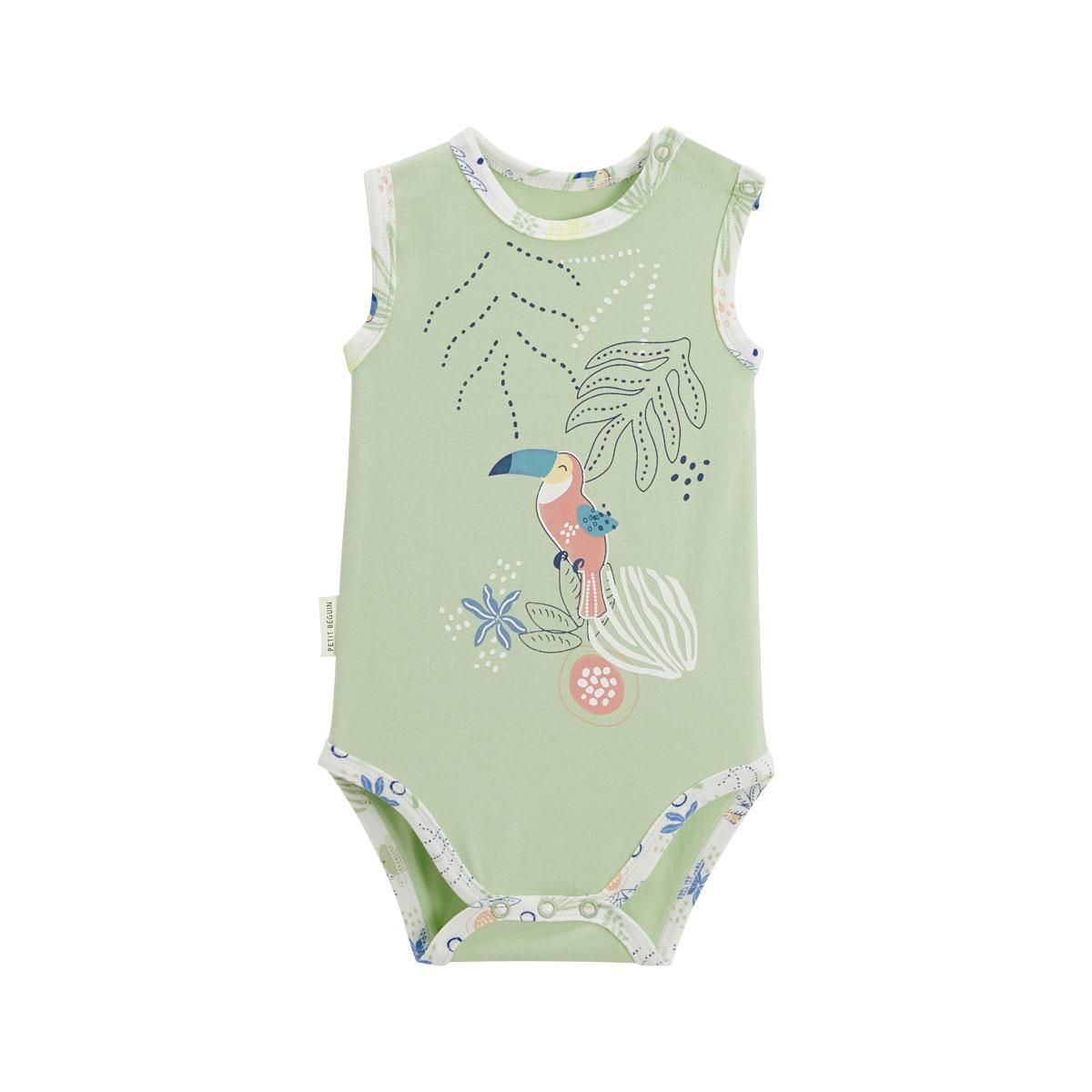 Petit Béguin Lot de 2 bodies bébé sans manches Moka