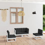 Voir la diapositive 1 : VIDAXL Salon de jardin 4 pcs avec coussins Bois de pin massif