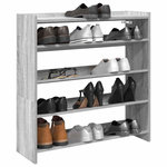 VIDAXL Etagere a chaussures sonoma gris 80x25x81 cm bois d'ingenierie