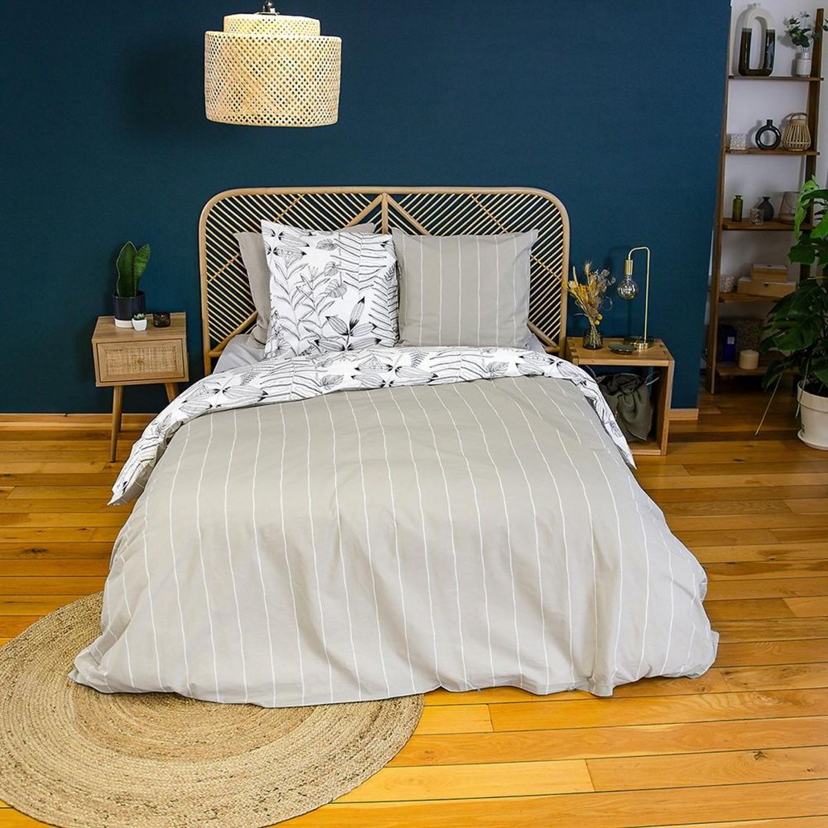 Home collection Parure de couette 3 pcs 100% coton 52 fils, alix