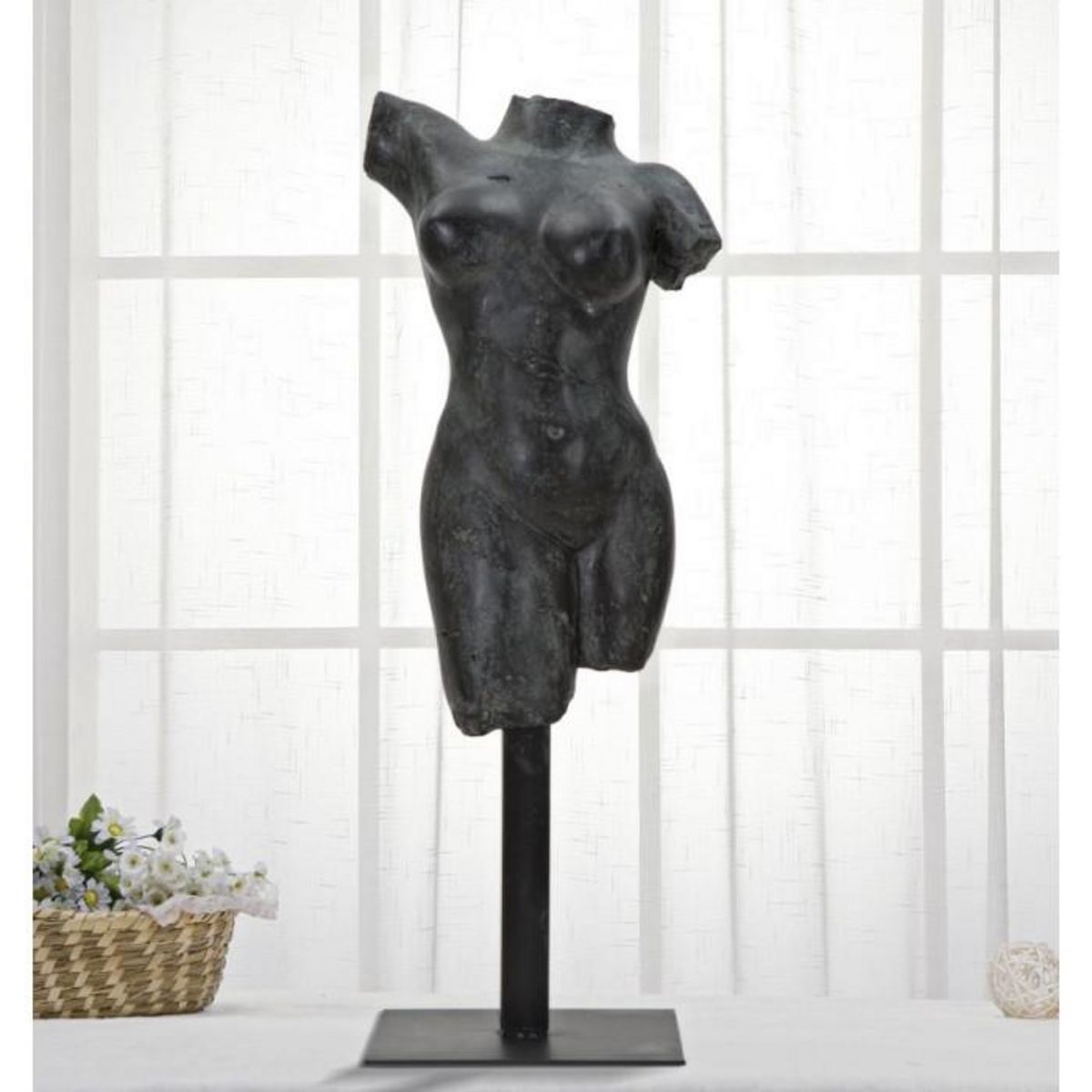 Paris Prix Statue Buste Féminin  Musée  50cm Noir